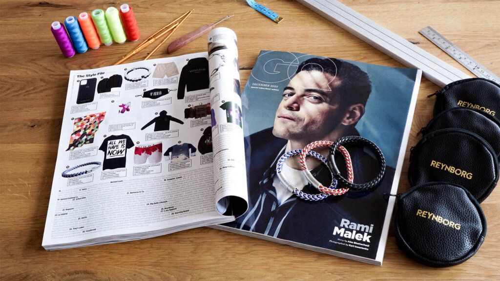 The December 2020 and January/February 2021 issues of British GQ featuring Reynborg